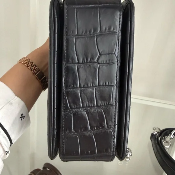 Coach Black Croc-Embossed Cassie 19 Bag - Picture 4 of 6